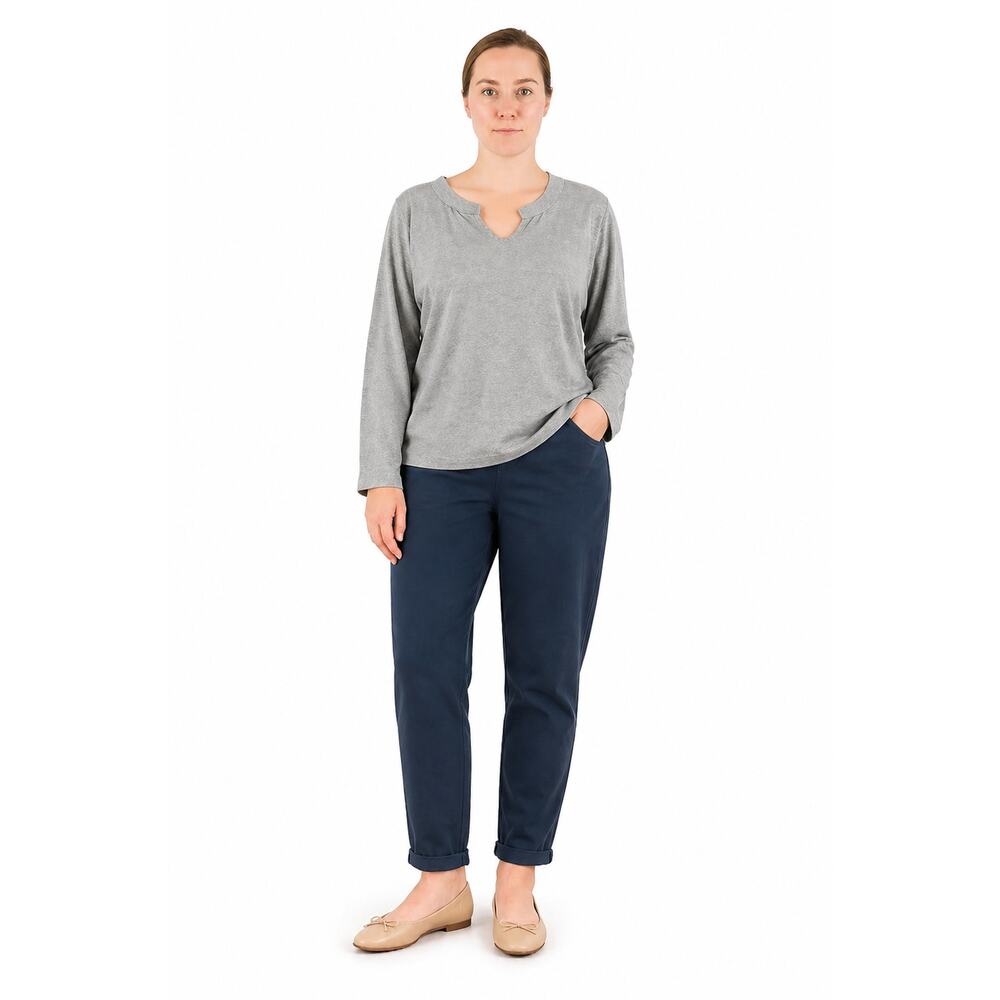 Blis Women’s Gray Long Sleeve Tee Size L Relaxed Fit Lightweight Soft Basic Top